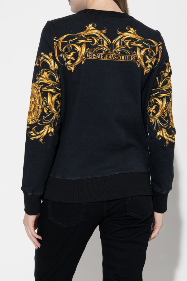 Black Sweatshirt with 'Garland Sun' motif Versace Jeans Couture